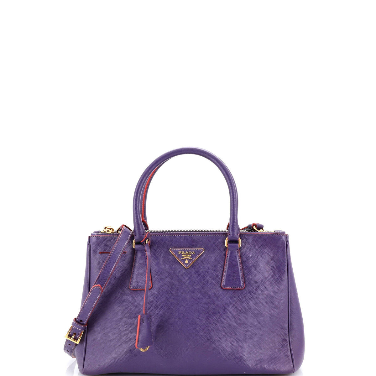 Prada PRADA Double Zip Lux Tote Saffiano Leather Small