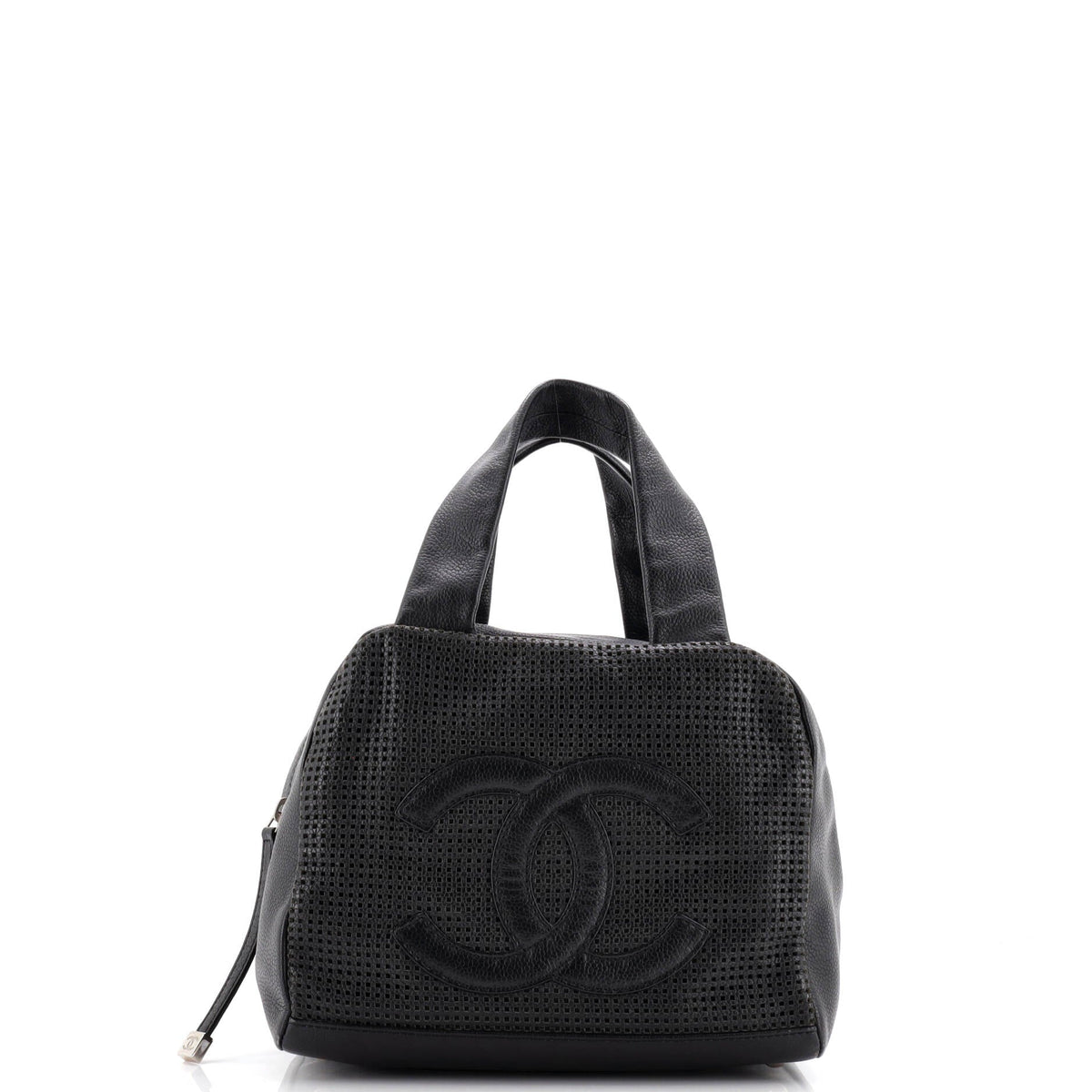 Chanel CHANEL CC Bowler Bag Perforated Leather Small