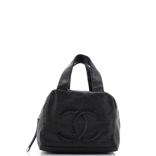 CHANEL CC Bowler Bag Perforated Leather Small