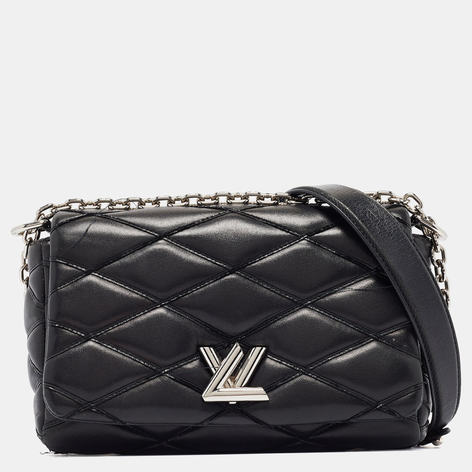 Louis Vuitton Schwarze Malletage-Ledertasche GO-14 PM