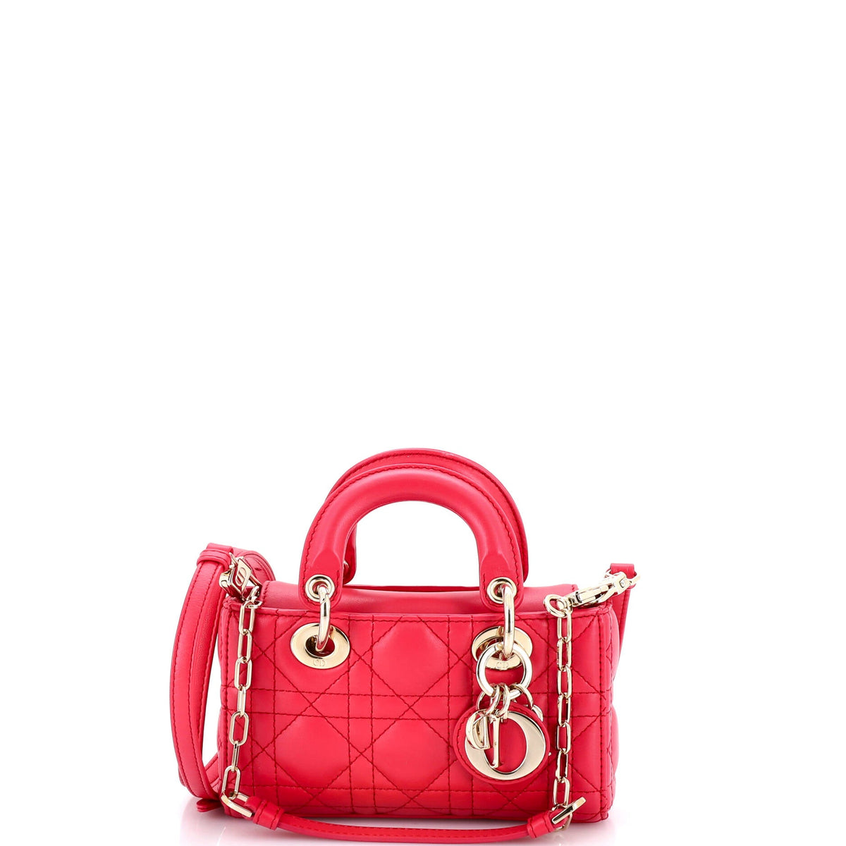 Christian Dior Lady D-Joy Bag Cannage Quilt Lambskin Micro