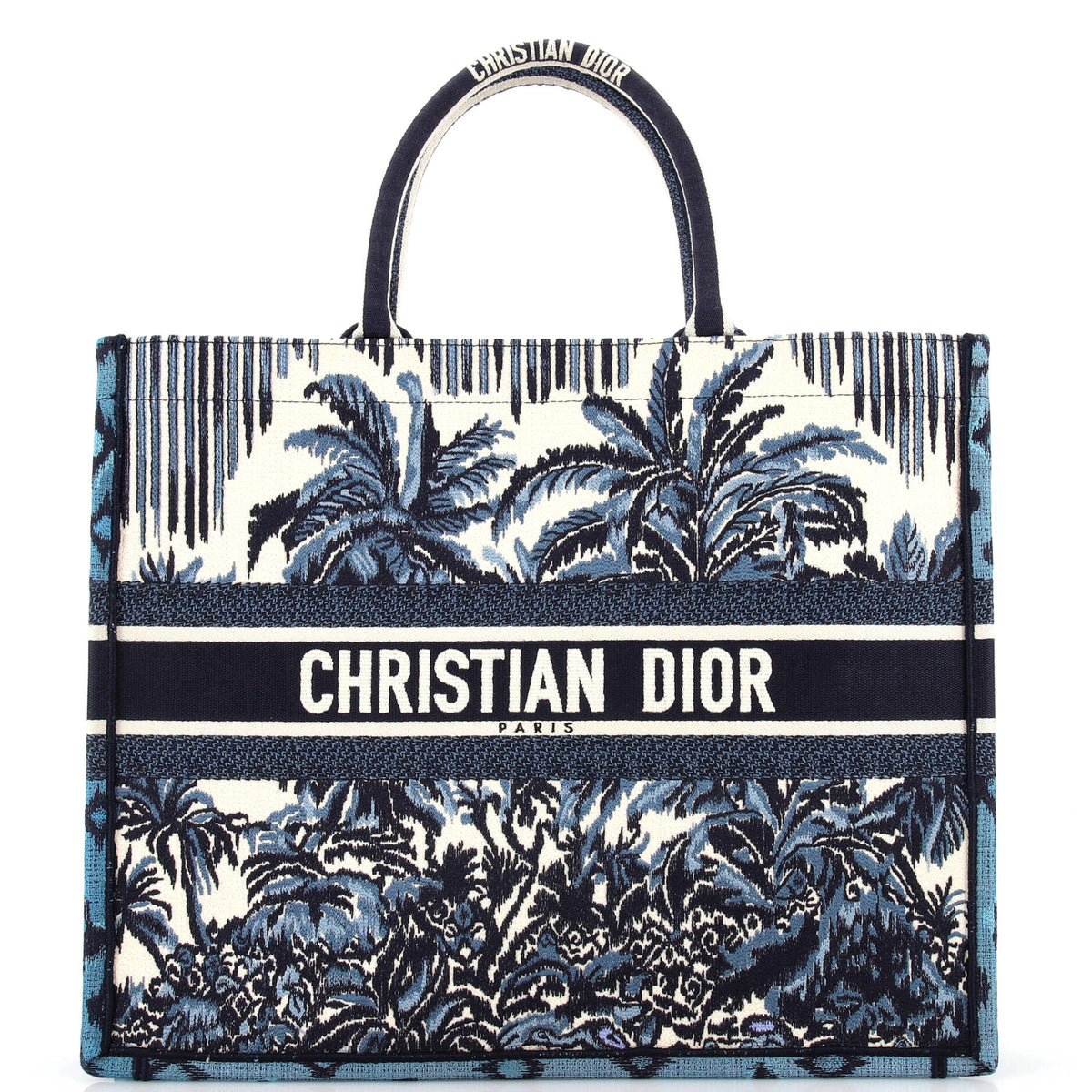 Christian Dior Book Tote Embroidered Canvas Large