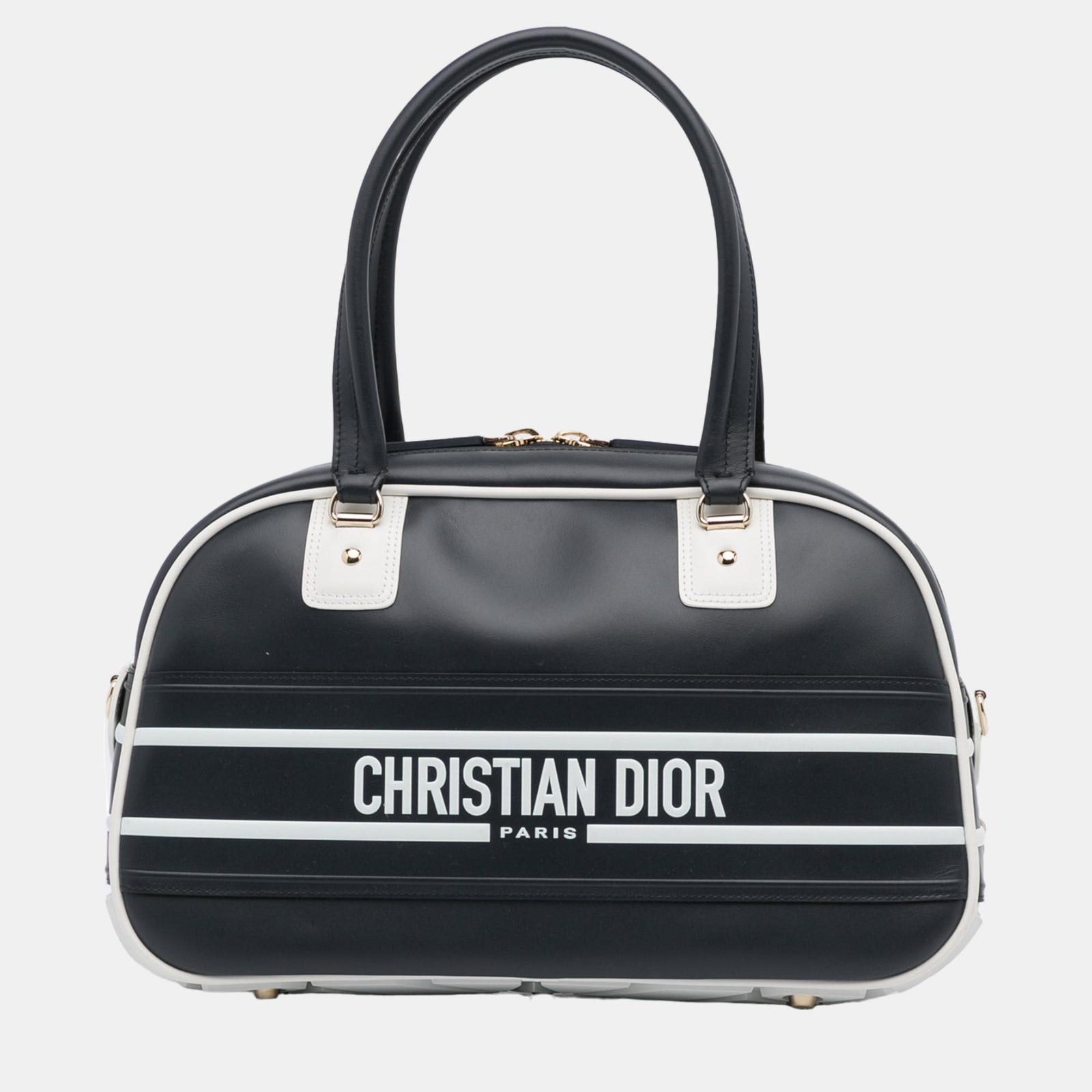 Dior Sac de bowling noir de taille moyenne Vibe