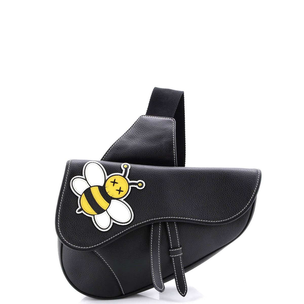 Christian Dior KAWS Saddle Crossbody Bag Leather with Applique