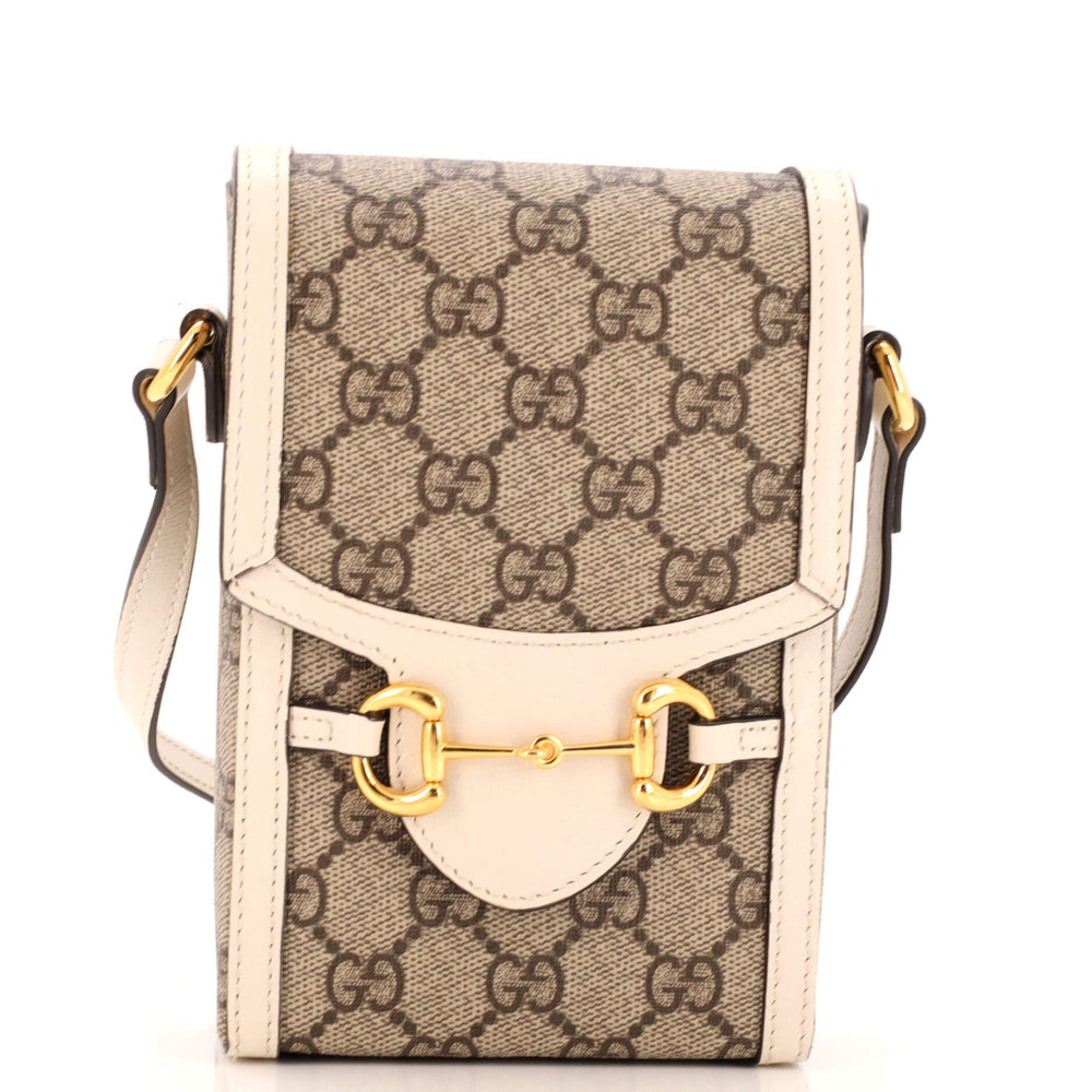 GUCCI Horsebit 1955 Crossbody Bag GG Coated Canvas Mini