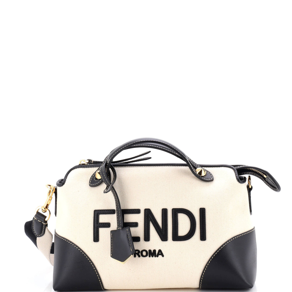 Fendi FENDI Logo By The Way Satchel Canvas and Leather Medium