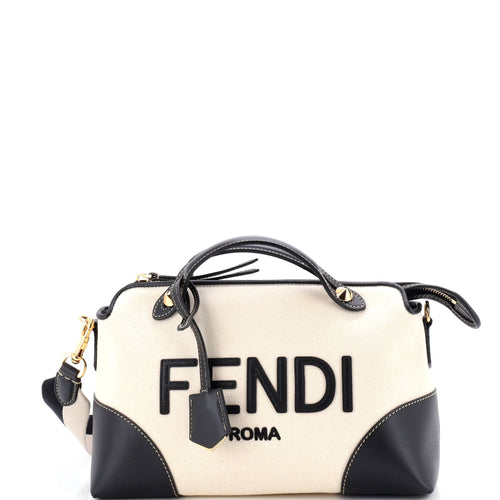 FENDI Logo By The Way Satchel Canvas and Leather Medium