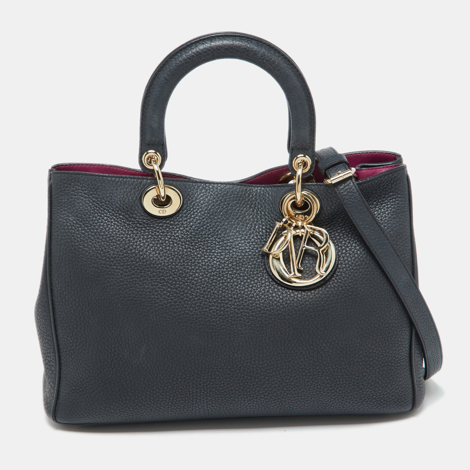 Dior Sac cabas Diorissimo en cuir noir de taille moyenne