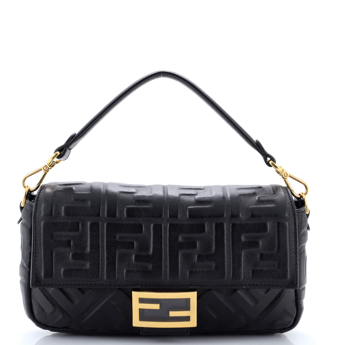 Fendi FENDI Baguette NM Bag Zucca Embossed Leather Medium