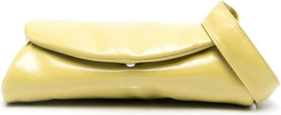Jil Sander Women's Cannolo Padded Large Leather Shoulder Bag in Yellow | Size UNI | J08WD0056P5635327