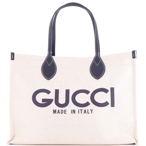 GUCCI Logo Shopper Tote Printed Canvas Medium