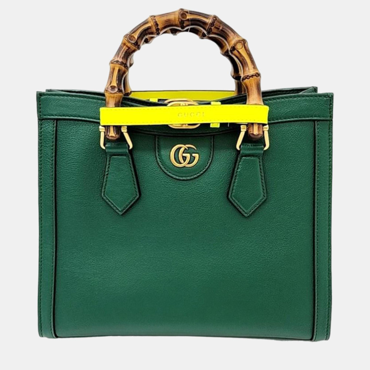 Gucci Green Leather Small Diana Tote Bag