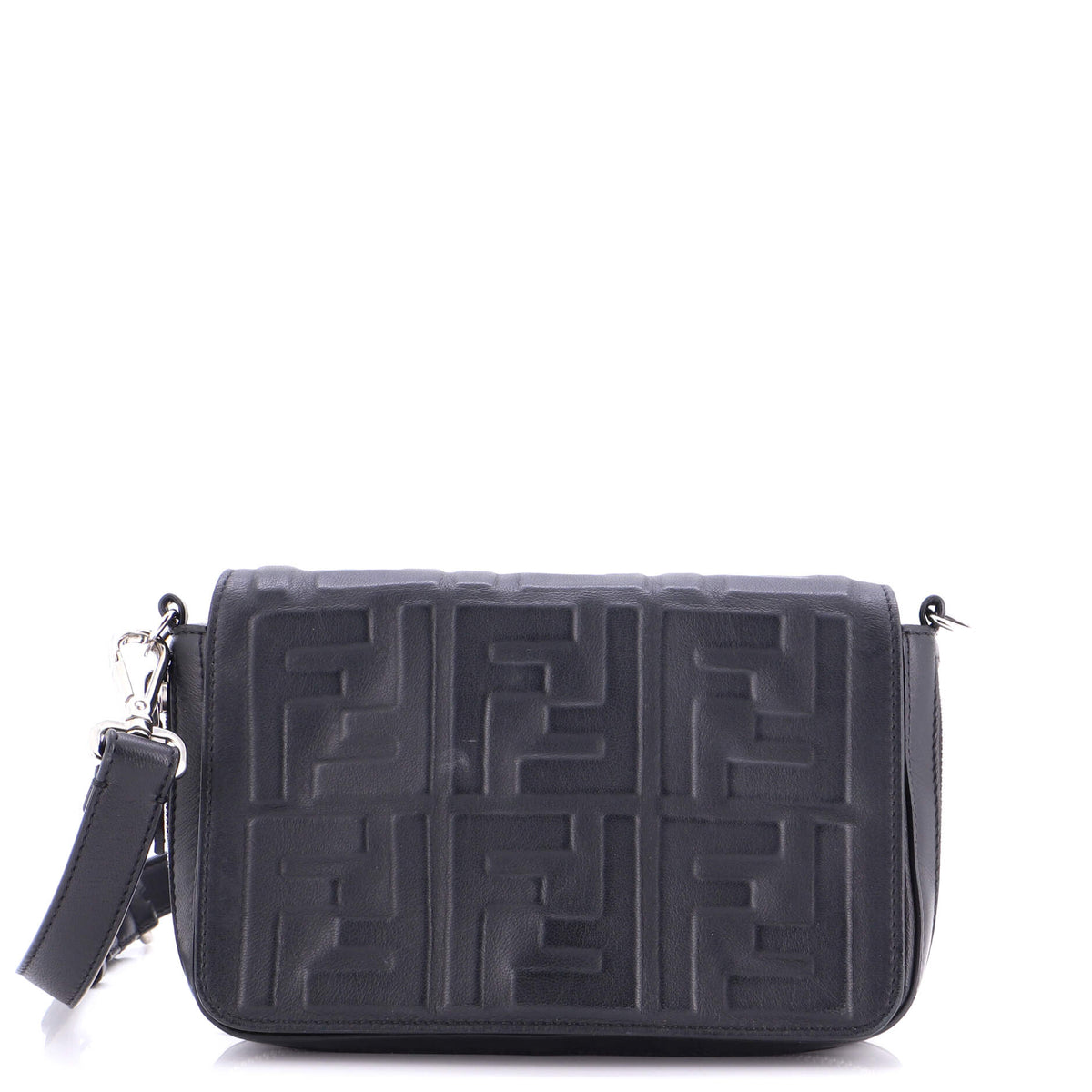Fendi FENDI Expandable Flap Bag Zucca Embossed Leather