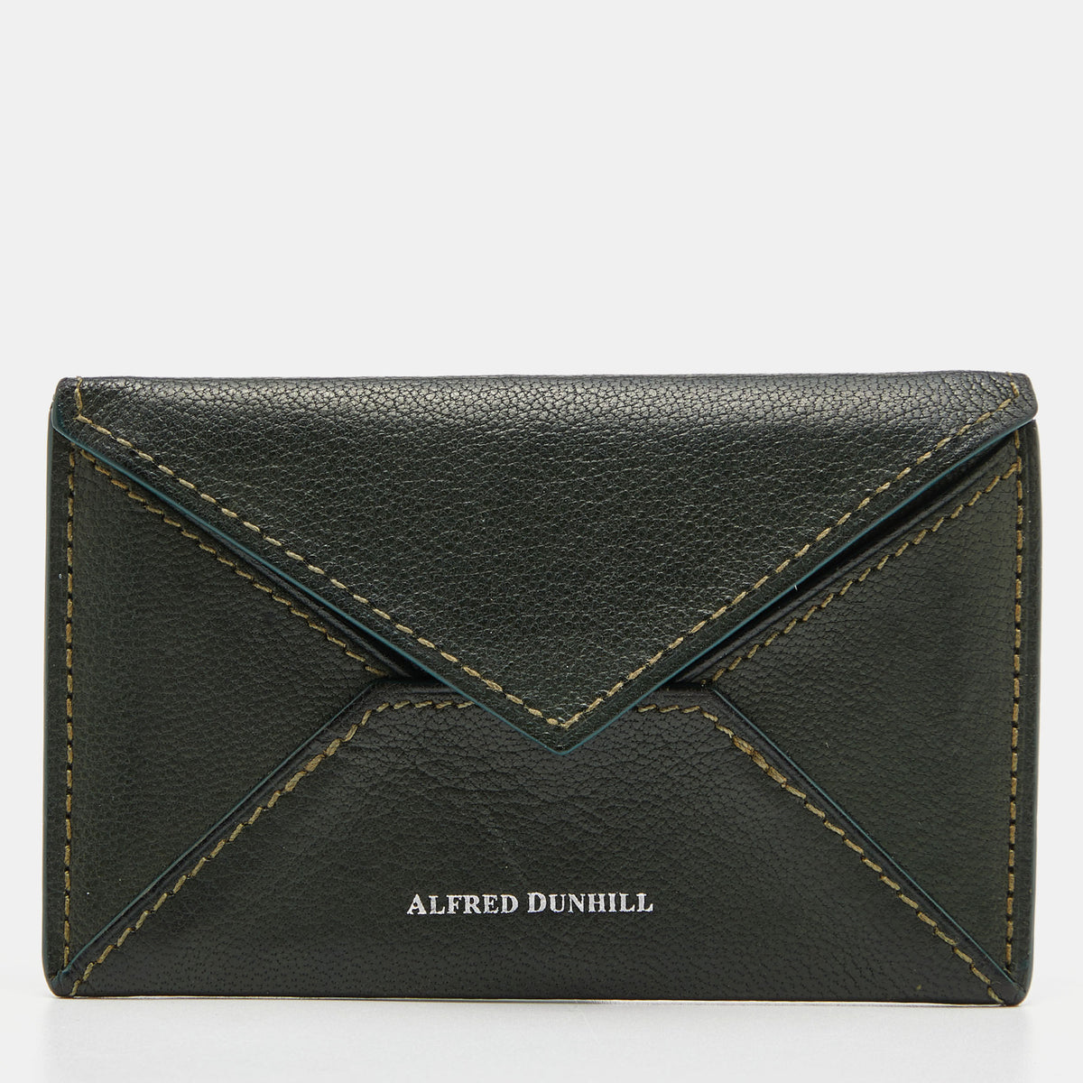Alfred Dunhill Green Leather Flap Card Case