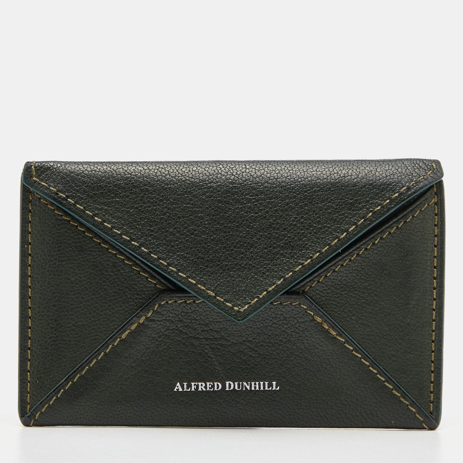 Alfred Dunhill Porte-cartes à rabat en cuir vert