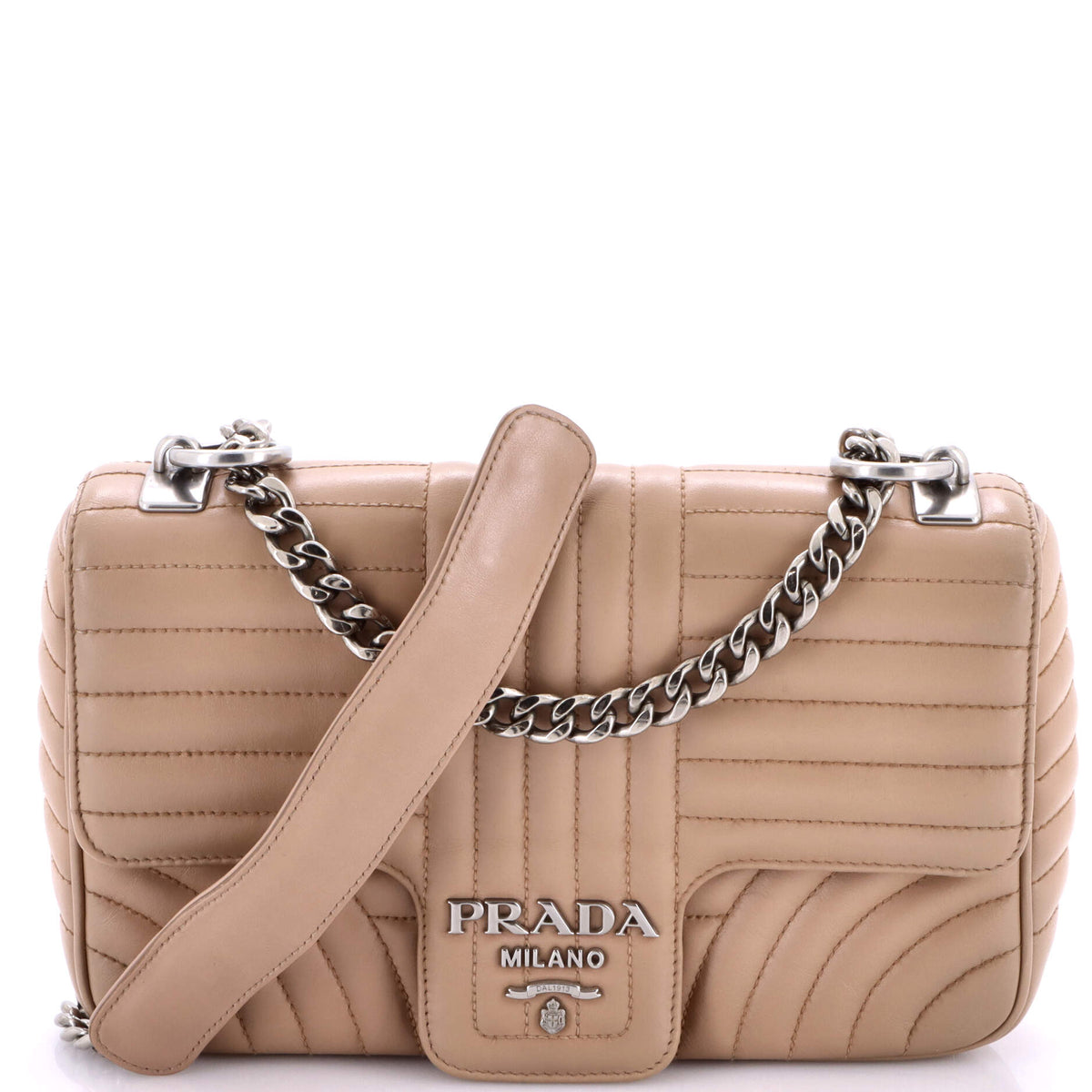 Prada PRADA Chain Flap Shoulder Bag Diagramme Quilted Leather Medium