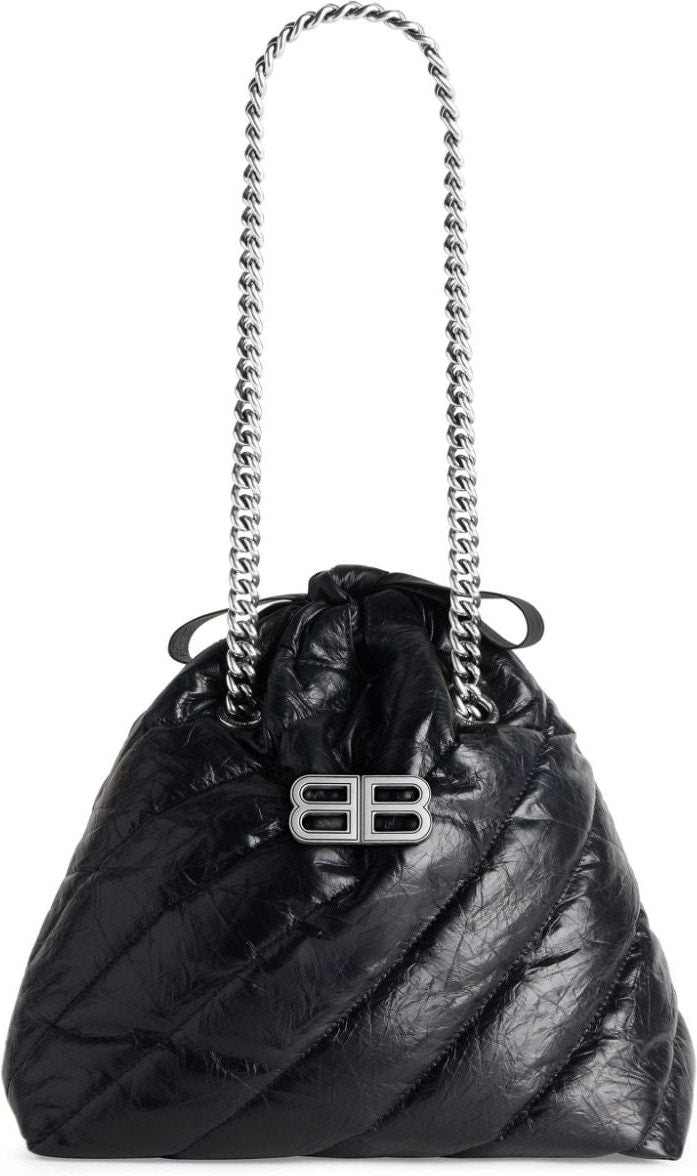 Balenciaga Women's Small Crush Tote Bag in Black | 742942210J0