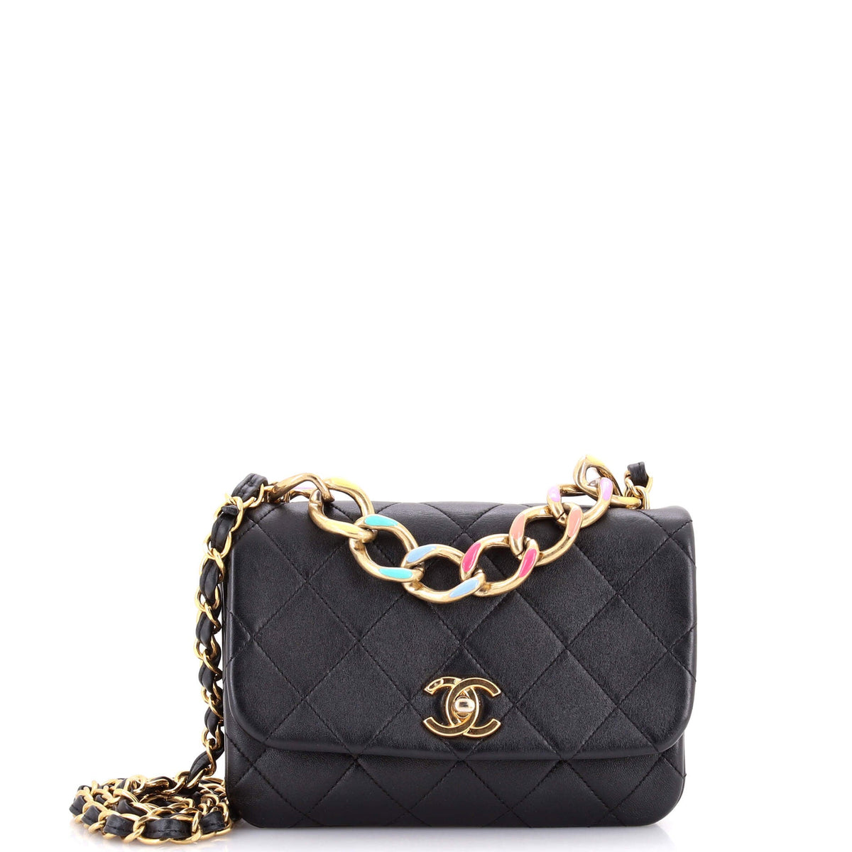 Chanel CHANEL Color Match Multicolor Flap Bag Quilted Lambskin Small