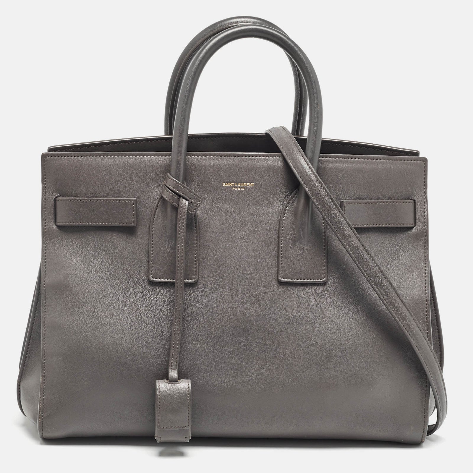 Saint Laurent Paris Saint Laurent Grey Leather Small Classic Sac De Jour Tote