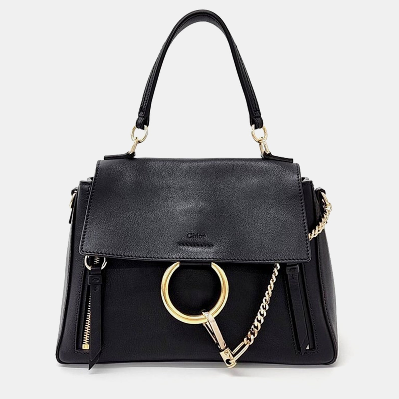 Chloe Black Leather Small Faye Day Top Handle Bag