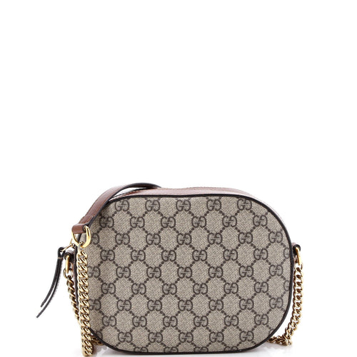 GUCCI Chain Crossbody Bag GG Coated Canvas and Leather Mini