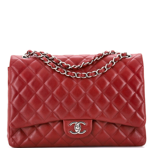 CHANEL Classic Double Flap Bag Quilted Caviar Maxi