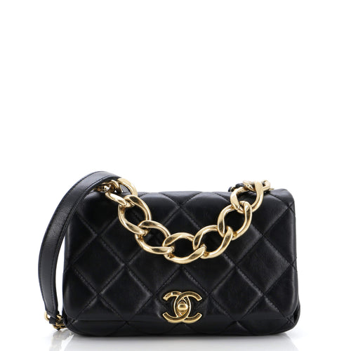 CHANEL Color Match Flap Bag Quilted Lambskin Small