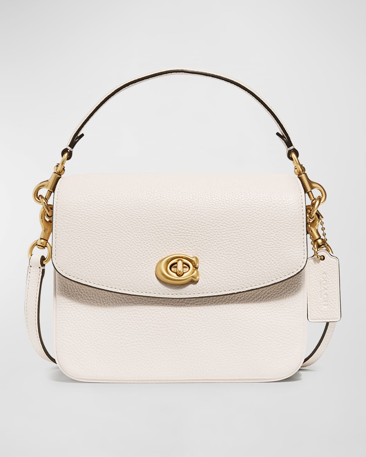 Coach Pebbled Leather Flap-Top Chain Crossbody Bag