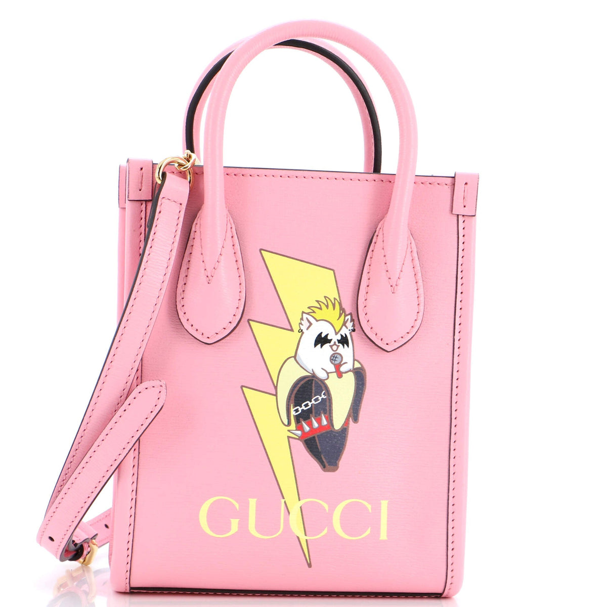 Gucci GUCCI Vertical Tote Printed Leather Mini