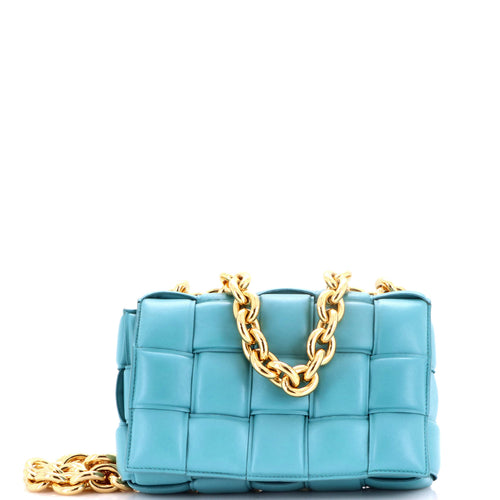 Cassette Chain Crossbody Bag Padded Maxi Intrecciato Leather