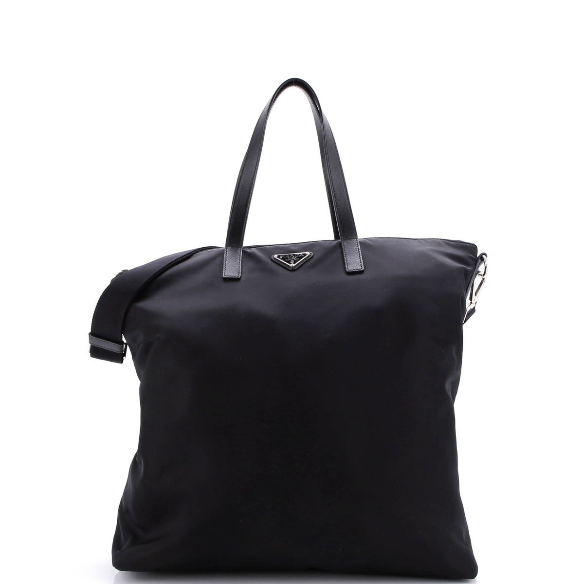 Prada PRADA Vela Zip Top Convertible Tote Tessuto Large