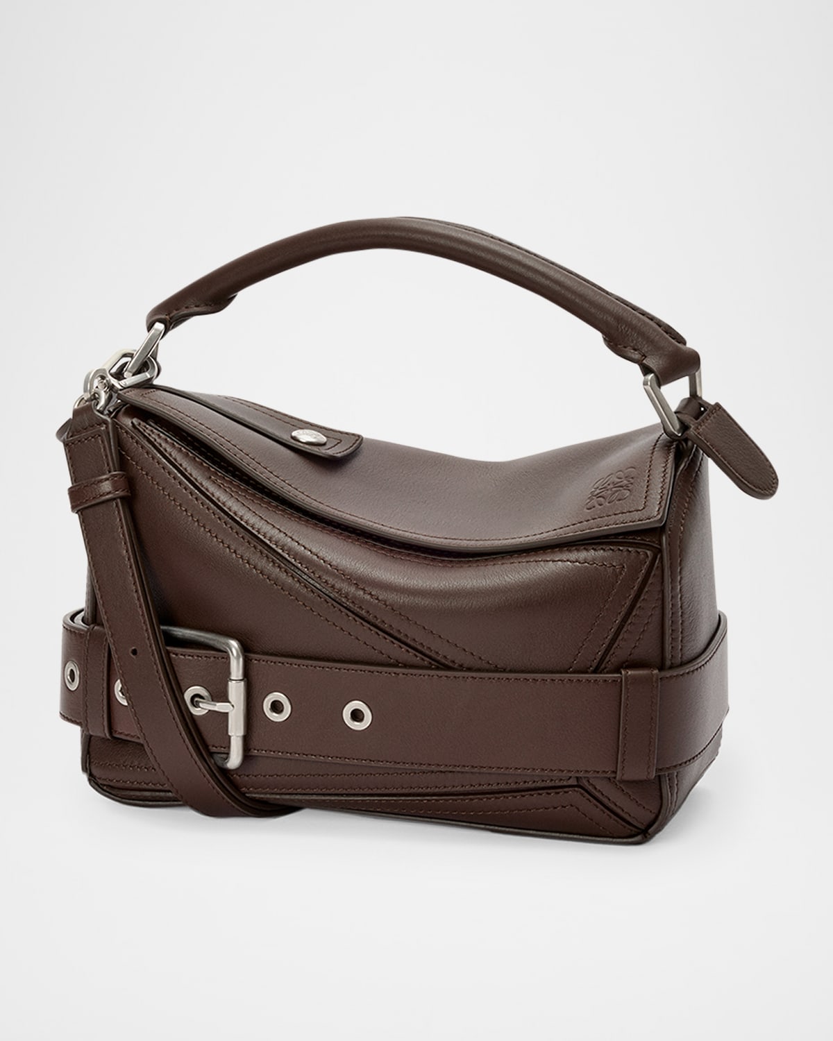 Loewe Puzzle Biker Top-Handle Bag in Shiny Leather