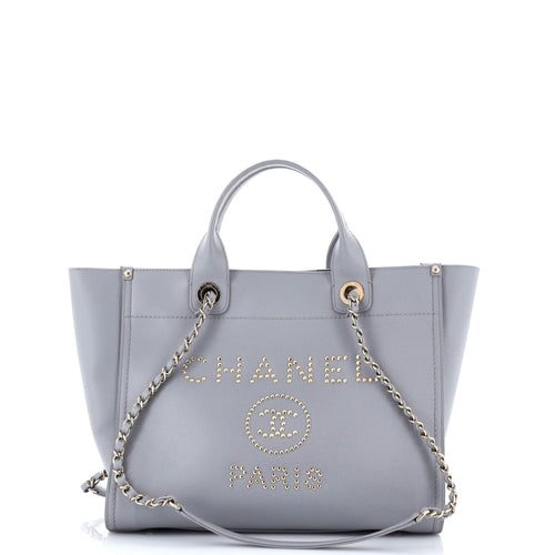 CHANEL Deauville Tote Studded Caviar Small