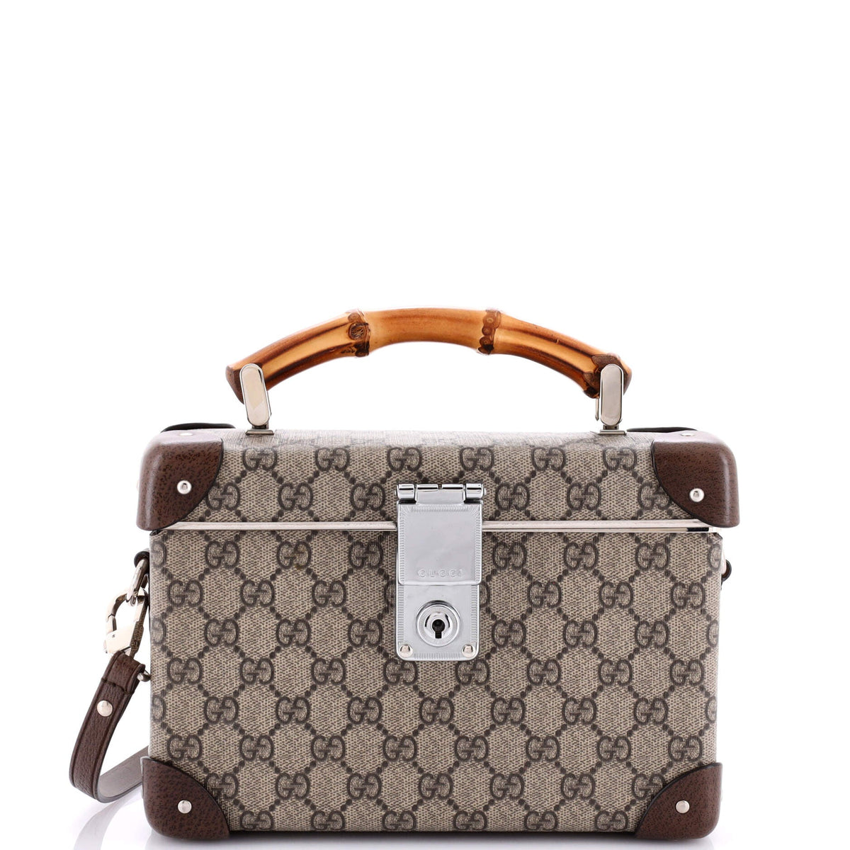 Gucci GUCCI Bamboo Globe-Trotter Vanity Case GG Coated Canvas