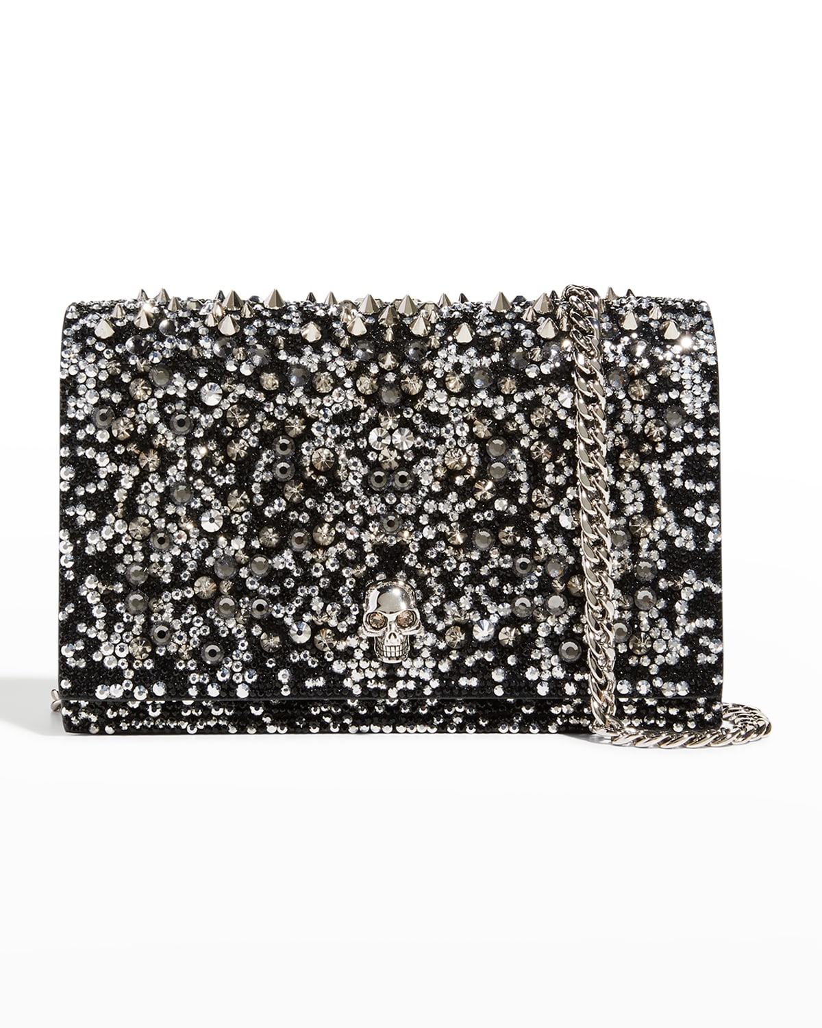 Alexander Mcqueen Skull Mini Crystal Chain Crossbody Bag