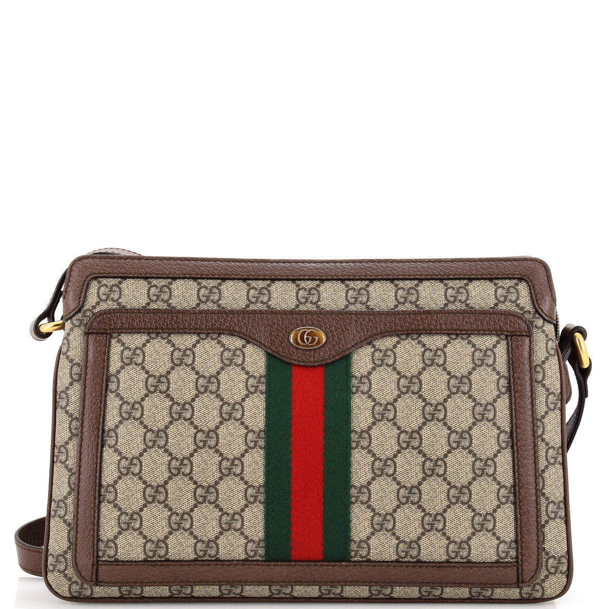 Gucci GUCCI Ophidia Zip Shoulder Bag GG Coated Canvas Medium