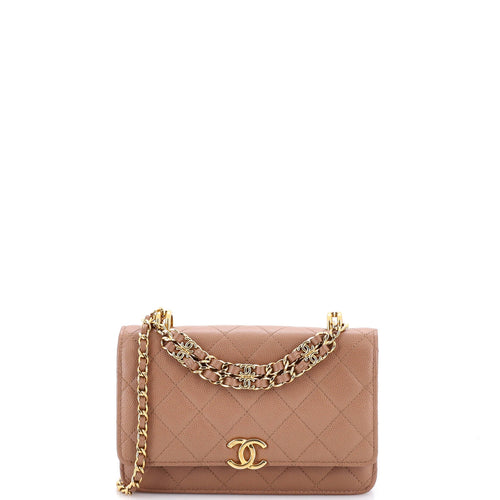 CHANEL Coco First Wallet on Chain Quilted Caviar