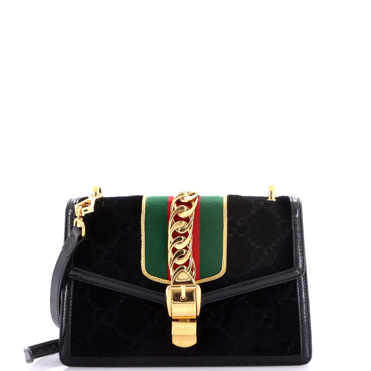 Gucci GUCCI Sylvie Shoulder Bag GG Velvet Small