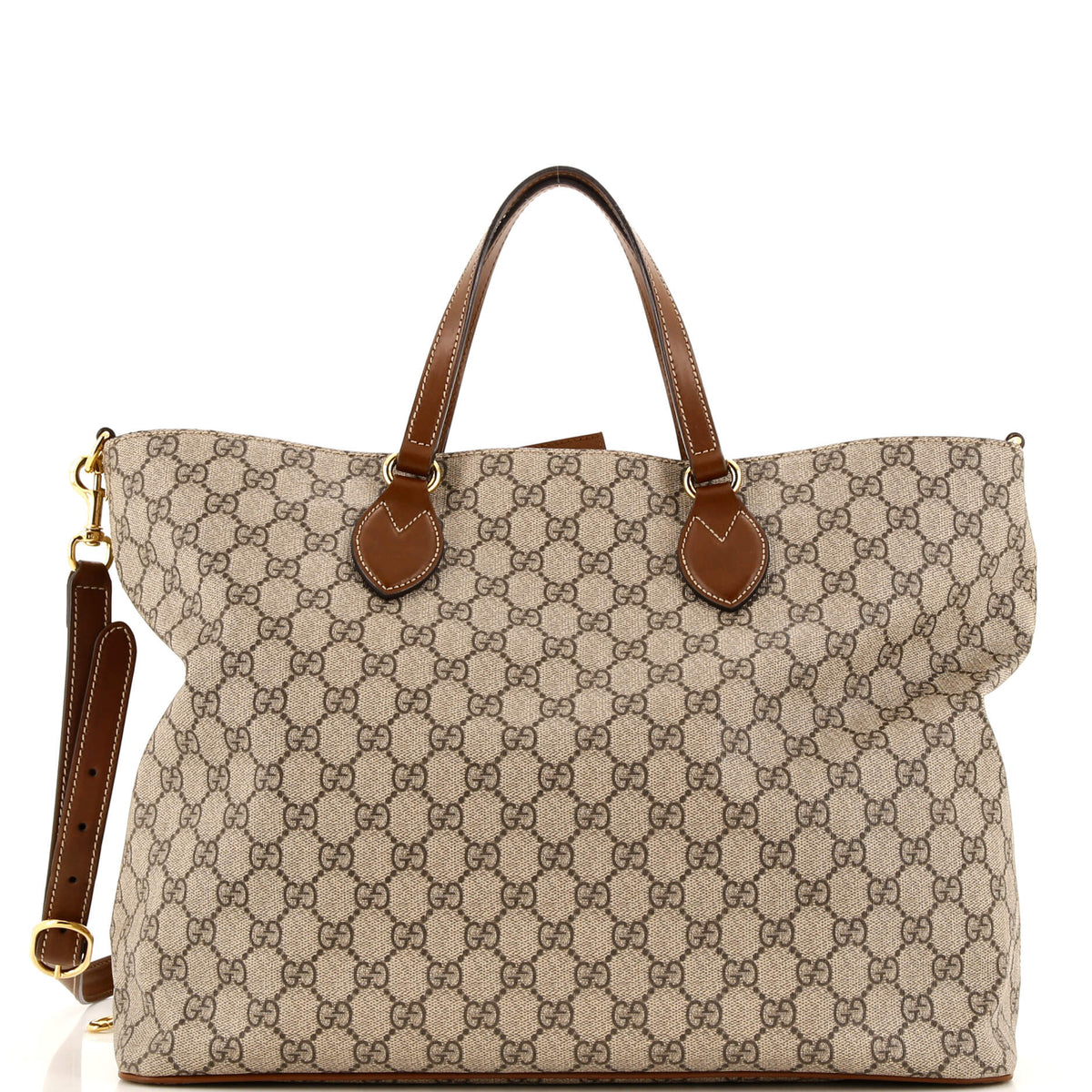 Gucci GUCCI Convertible Soft Tote GG Coated Canvas Medium