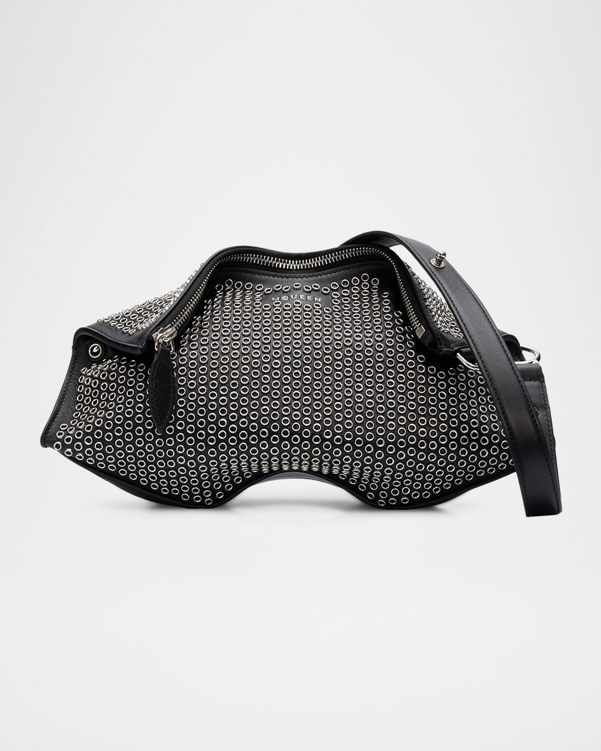 Mcq Manta Eyelet-Covered Leather Clutch Bag