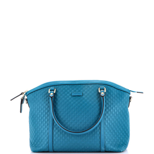 GUCCI Britt Convertible Dome Satchel Microguccissima Leather Medium