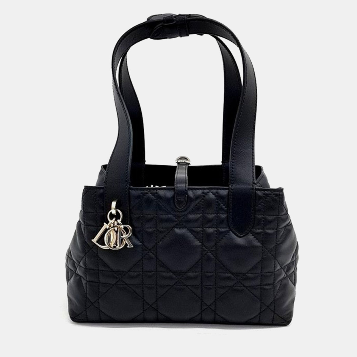 Dior Black Leather Small Toujours Tote Bag