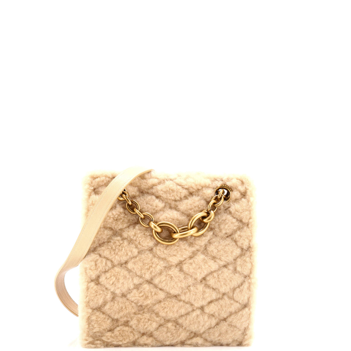 Saint Laurent Le Maillon Chain Shoulder Bag Quilted Shearling Small