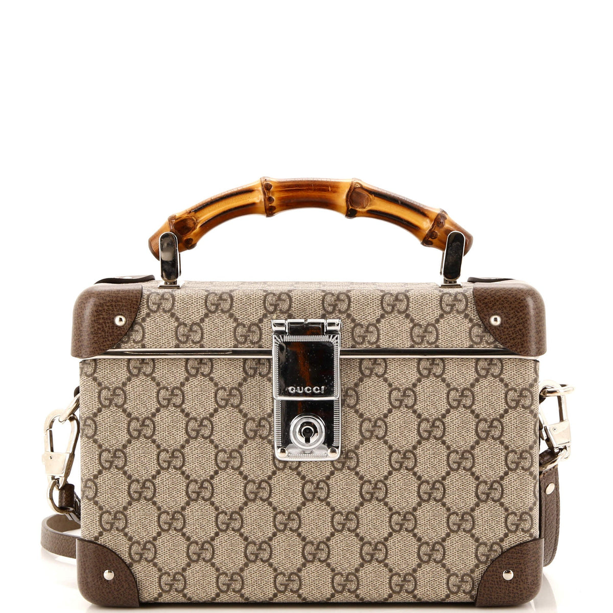 Gucci GUCCI Bamboo Globe-Trotter Vanity Case GG Coated Canvas