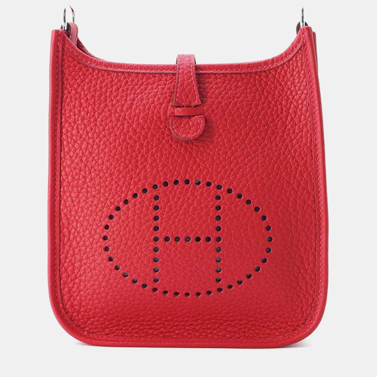 Hermès Rouge Casaque Taurillon Clemence Evelyne Amazon Bag Size TPM