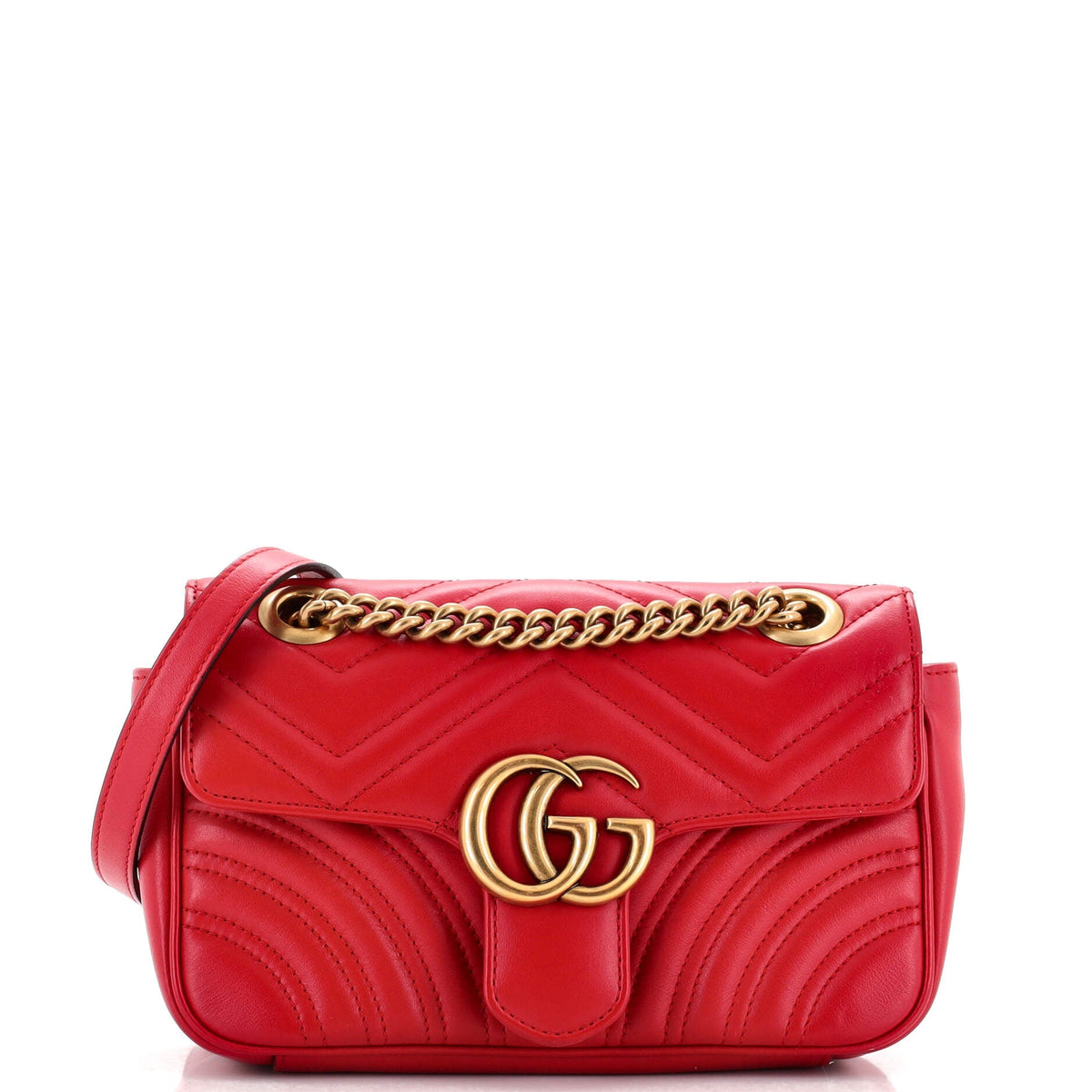 Gucci GUCCI GG Marmont Flap Bag Matelasse Leather Mini
