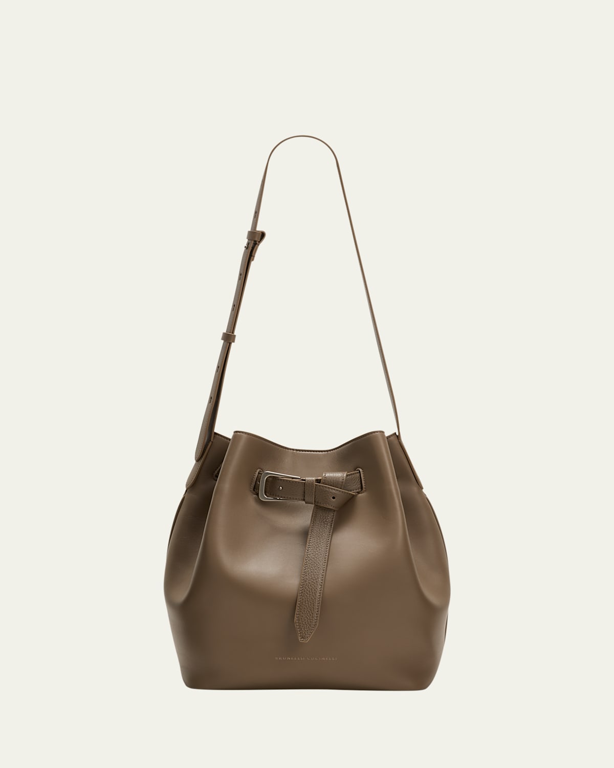 Brunello Cucinelli Buckle Leather Bucket Bag