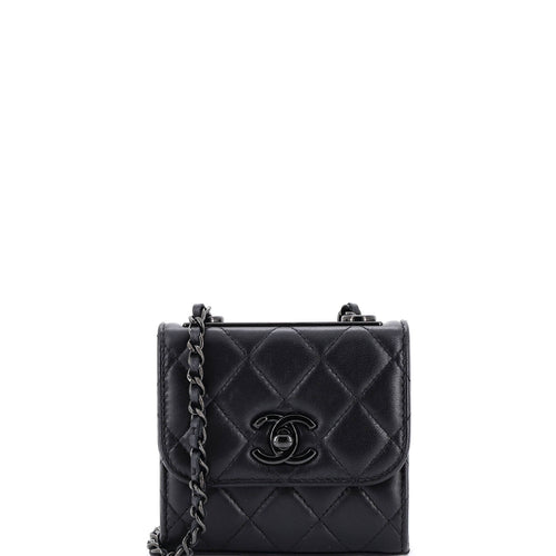 CHANEL So Black Trendy CC Clutch with Chain Quilted Lambskin Small