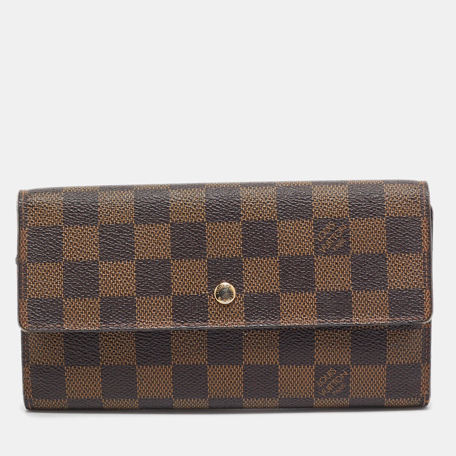 Louis Vuitton Portefeuille International Porte-Trésor en Toile Damier Ebène