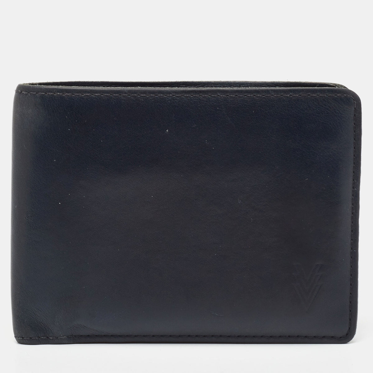 Louis Vuitton Navy Blue Leather Bifold Wallet